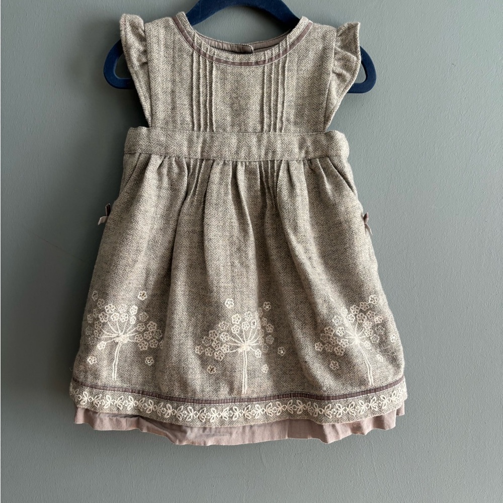 Gray wool holiday jumper toddler girls 12-18 months in VGUC
